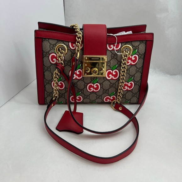 Gucci Handbags - Authentic Gucci GG Supreme Apple Print Padlock Shoulder Bag 🍎✨